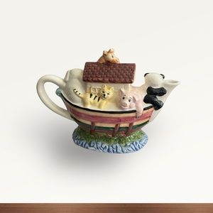Noah's Ark Hand Painted Ceramic Teapot